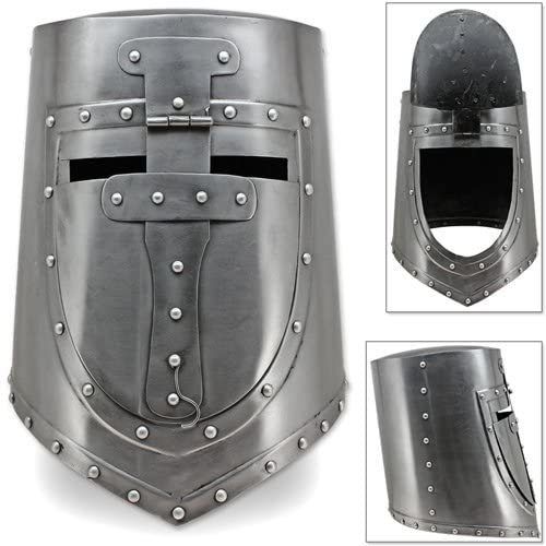 B014i22i50 13th Century German Flat Top Plate Armor Helmet 18g Steel