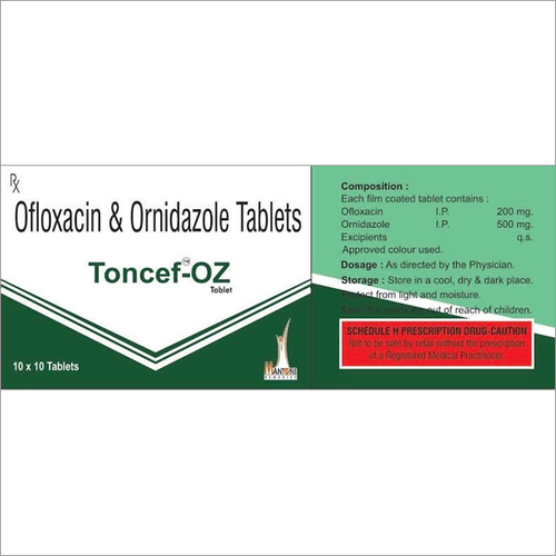 Toncef-OZ Tablets - Ofloxacin & Ornidazole White | Antibacterial Anti-infective Broad-Spectrum Treatment