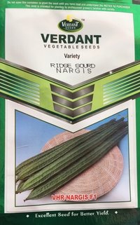 Ridge Gourd Seeds - Green Spindle-shaped Fruit With Stripes, 150-250g Weight & 30-35cm Length | Hybrid, Edible, Long Shelf Life, 50g Pack