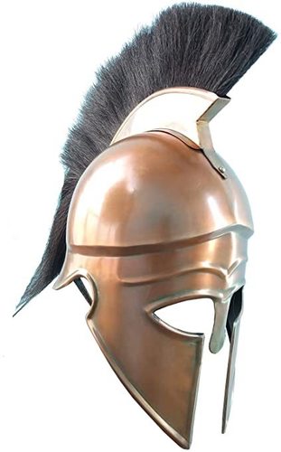 Corinthian Helmet With Plume black With liner free helmet stand 