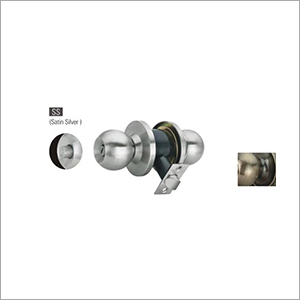 SS Satin Silver Steel Round Door Lock