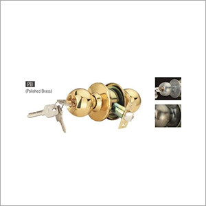 Polished Brass Round Knob Door Lock