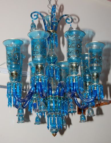 Blue Chandeliers