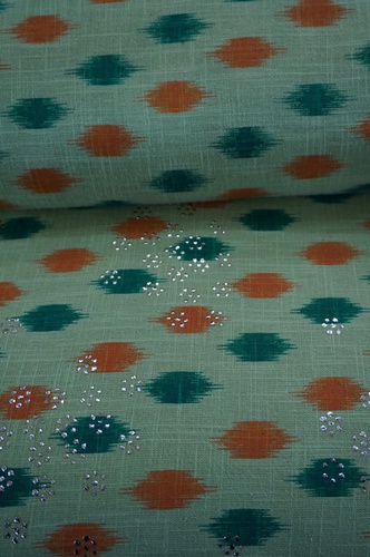 Green Dyed Cotton Fabric