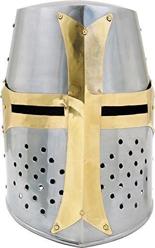 B083z6txy1 Medieval Crusader Helmet Templar Knight Helmet Silver