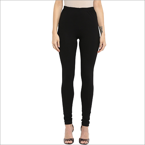 Ladies Black Leggings - Cotton Blend, Available in S, M, L, XL | Washable, Plain Pattern, Suitable for All Seasons