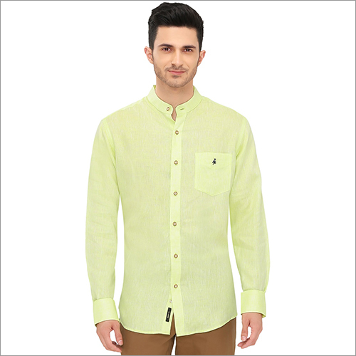 Washable Mens Chinese Collar Plain Shirt