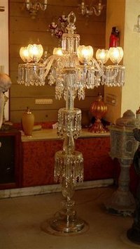 Transparent Glass Pedestal Lamp