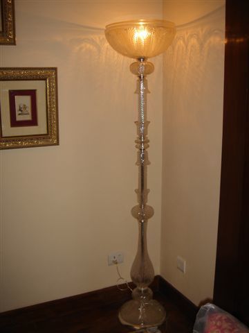 Transparent Crystal Glass Long Antique Pedestal Lamp