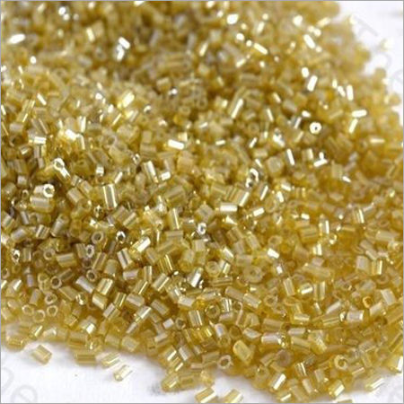 Transparent Golden Cut Dana Glass Beads