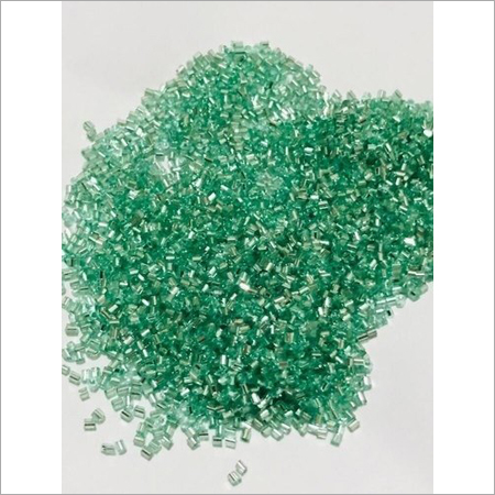 Green Silverline Cut Dana Glass Beads
