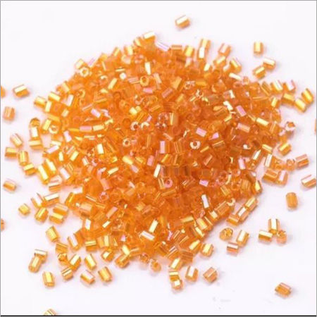 Yellow Orange Rb Cut Dana Glass Beads