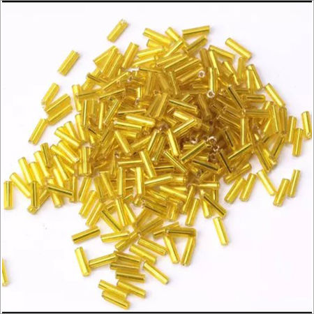 Yellow Golden Bugle Glass Beads