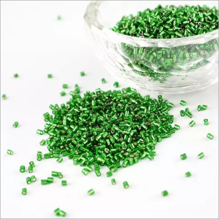 Silverline Green Cutdana Glass Beads