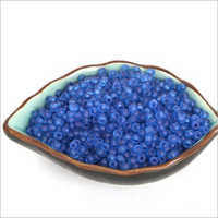 Transparent Blue Round Glass Beads