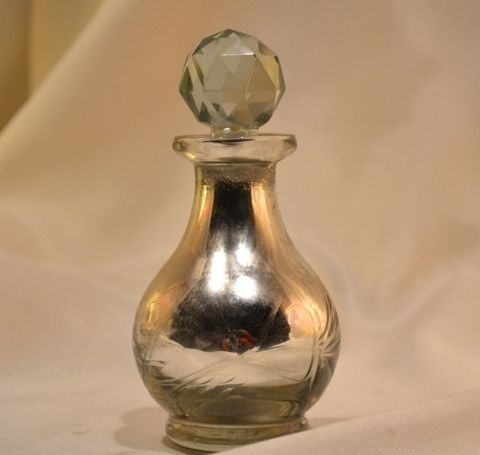 Silver Perfume Bottle, Scent Bottle,Glass Perfume Bottle