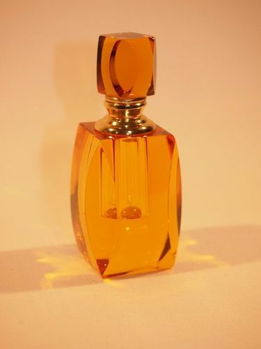 Orange Squire Shape Glass Perfume Bottle