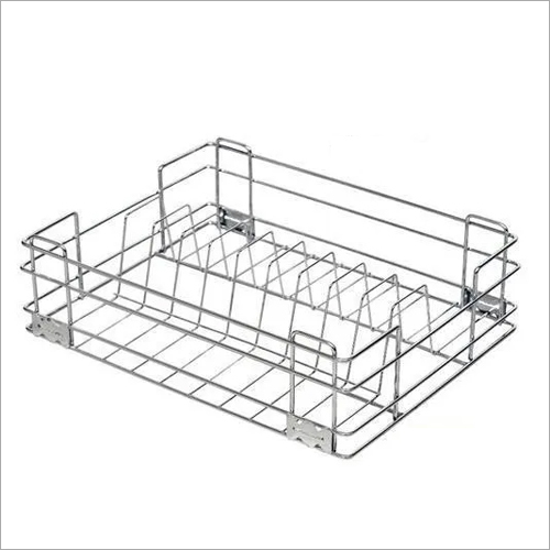 Thali Basket - Stainless Steel 202, 15x20x6 inches | Modern Design, With Copper Base, No Assembly Required