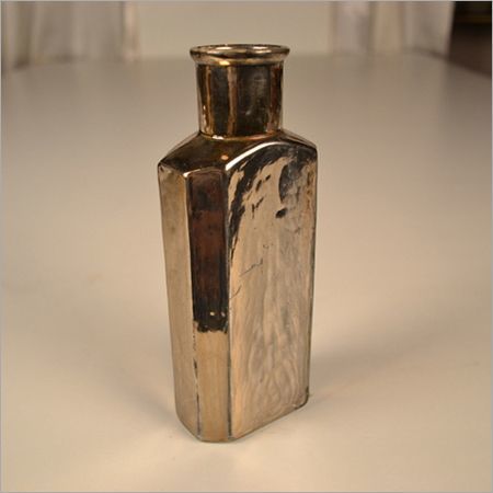Golden Silver Glass Perfume Decanter Bottle