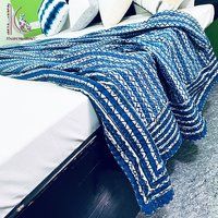 Zig-zag Pattern Kantha Bedspread Eco-friendly Bed Cover