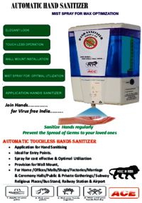 TOUCH LESS HAND SANITIZER-SPRAY MIST