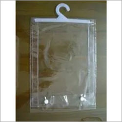 PVC Pouch Bag - Transparent PVC, 12x16 Inches, 0.15 mm Thickness | Zipper Closure, Plastic Hook Handle, Lightweight 50 grams