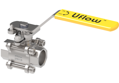 3 Piece Screw End and Socket Weld Handel Type Ball Valve