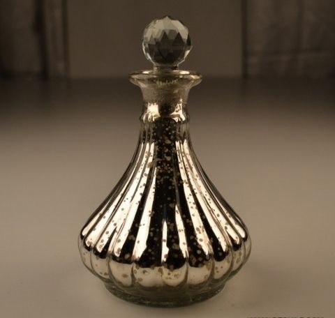 Golden Silver Glass Perfume Bottle