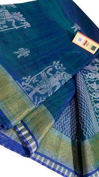 Worli Woven Pure Dupion Raw Silk Saree - Silk Material, Running Blouse, Plain Pattern | Ideal For Party Wear, Suitable For All Seasons