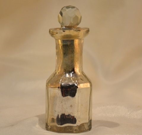 Silver Glass Perfume Bottle Golden Color