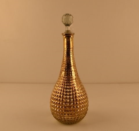 Golden Lrg Slr Decanter,Cutting Perfume Bottle And Decanter