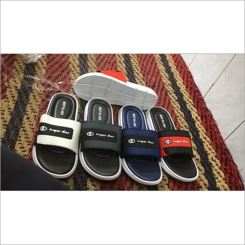Mens Super Star PU Slide Slippers