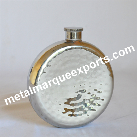 Stainless Steel Hammered Round Flask