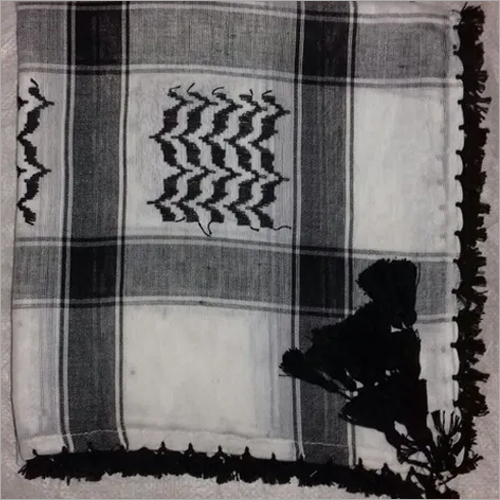 Premium Cotton Arab Scarf - 50x50 Inches, Hand Made with Intricate Patterns and Tassels, Skin Friendly for All Seasons