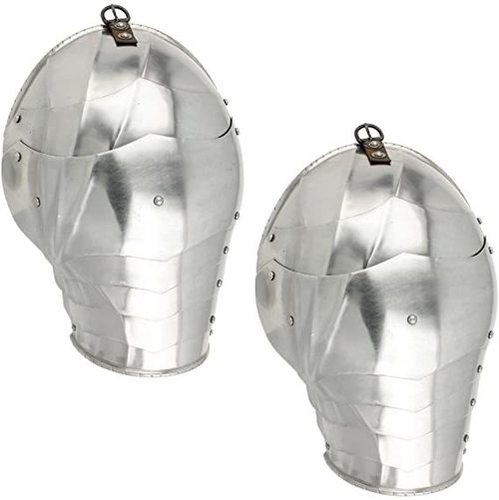 Steel B075Krb9Kd Medieval German Gothic Armor 16G Pauldron Set Silver