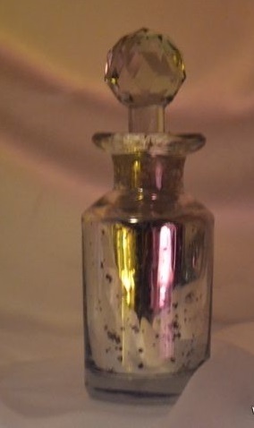 Silver Finish Glass Perfume Bottle