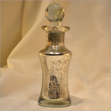 Glass Silver Perfume Bottle With Stopper