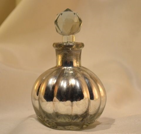 Antique Silver Polished Glass Perfume Bottle Antique Silver Polished Glass Perfume Bottle Big