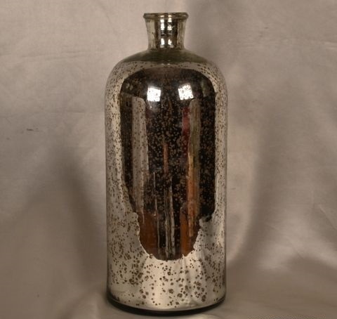 Very Long Silver Glass Perfume Bottle And Decanter