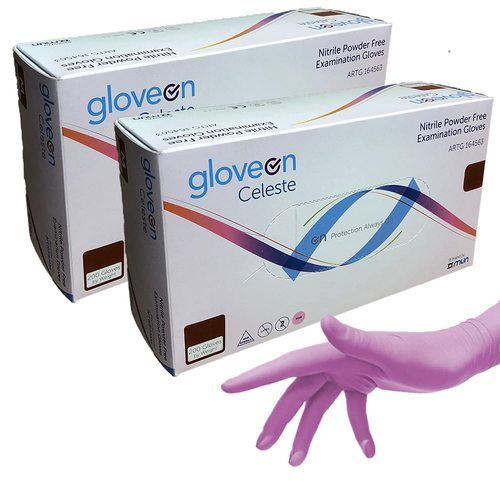 White And Blue Nitrile Medical Gloves