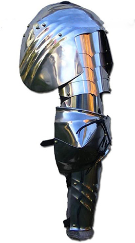 Steel B07P64Wl99 Medieval Pauldrons Fantasy Warrior Cosplay Arm Protection Silver