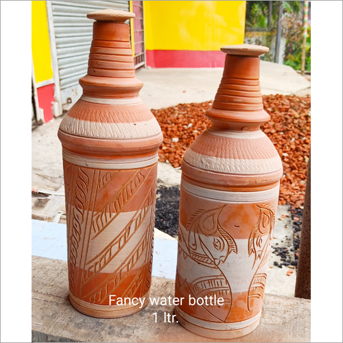 1 Ltr Terracotta Fancy Water Bottle