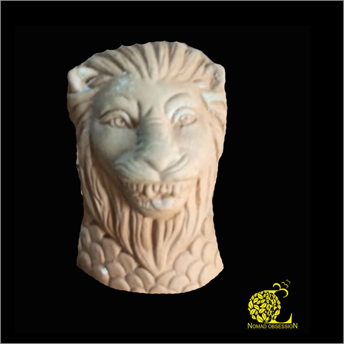 Terracotta Lion Sculpture By NOMAD OBSESSION