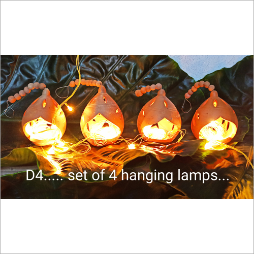 Terracotta Set Of 4 Hanging Lamp