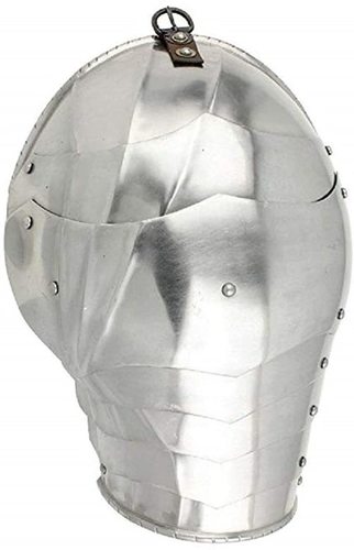 Steel B07S4L3Lv6 Medieval German Gothic Armor 16G Pauldron Set Silver