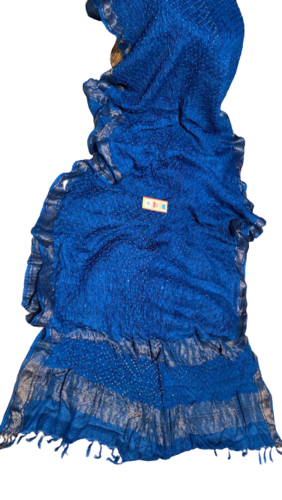 Bandhni on Pure Tussar (Kosa) Silk Saree