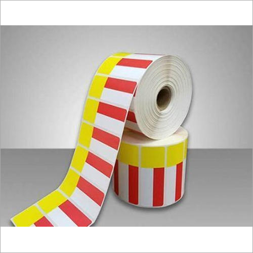 Printed Barcode Label - Synthetic Polymer 40x100 mm Glossy White & Red Wax-Based Ink Adhesive Sticker Antistatic | Shipping & Retail Use