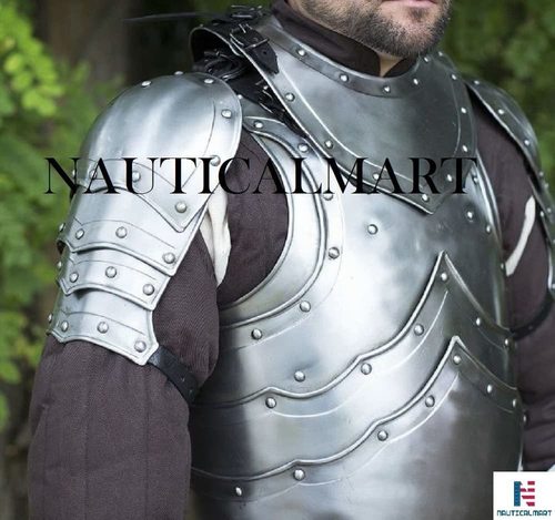 Metal Nauticalmart Cuirass Medieval Balthasar Front & Back Chestplate Armor With Pauldron & Gorget