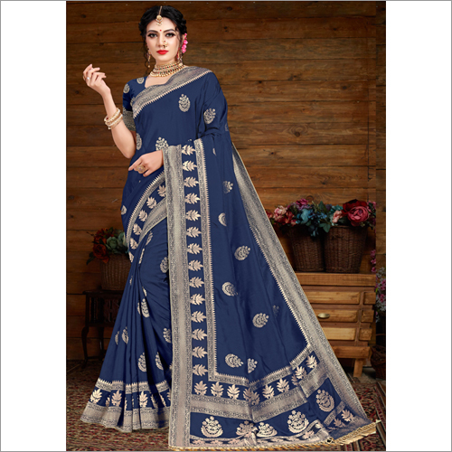 Banarasi Blue Viscose Saree