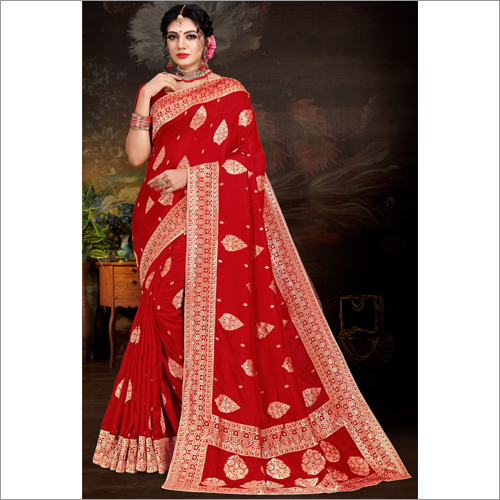 Embroidered Party Wear Viscose Saree